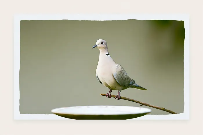 Eurasian Collared Dove, AI-assisted art made from the photograph above, study 2.