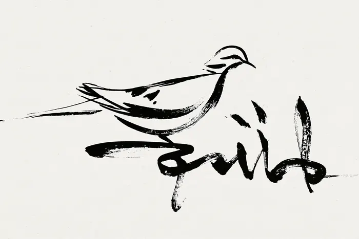 Mourning Dove, AI-assisted art made from the photograph above, study 1.