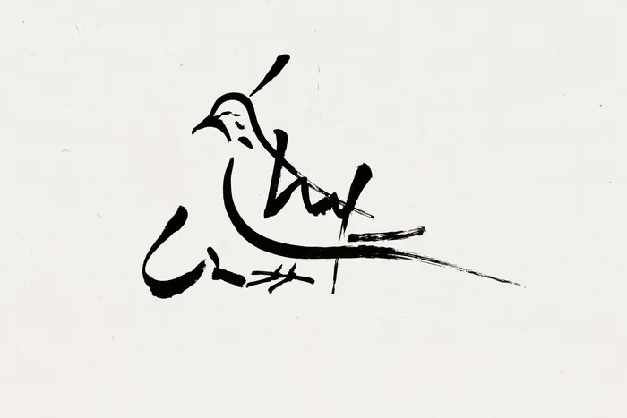 Mourning Dove, AI-assisted art made from the photograph above, study 5.