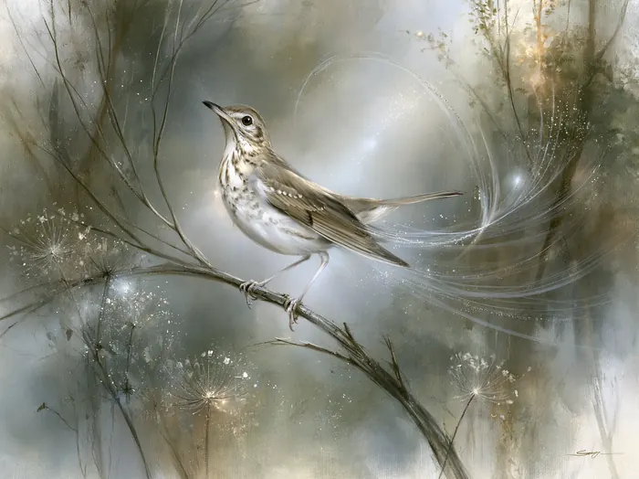 Brown Thrasher, AI-assisted art made from the photograph above, study 6.