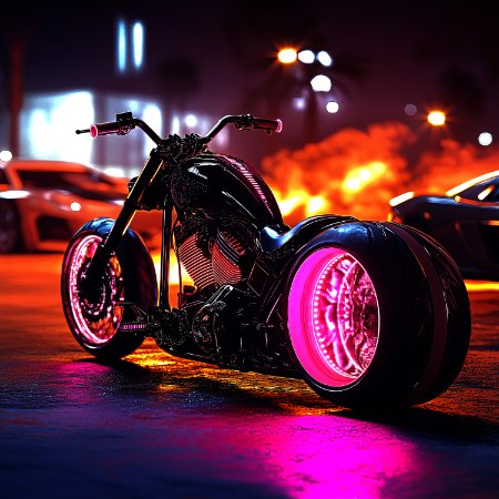 Neon rain city bike — Sci-Fi series